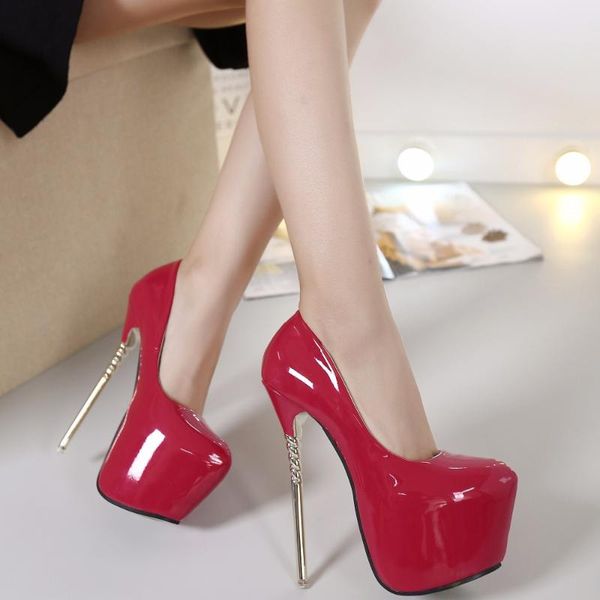 women concise super high thin heels 16cm platforms 7cm shoes round toe pumps wedding party leather shoes zapatos 553, Black
women concise super high thin heels 16cm platforms 7cm shoes round toe pumps wedding party leather shoes zapatos 553, Black
