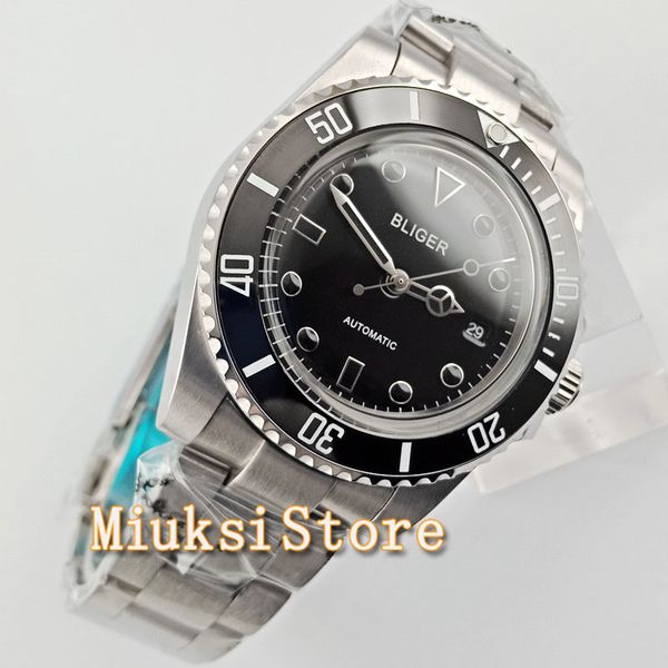 40mm black dial/bezel fashion date wristwatch sliver band automatic men watch, Slivery;brown
40mm black dial/bezel fashion date wristwatch sliver band automatic men watch, Slivery;brown