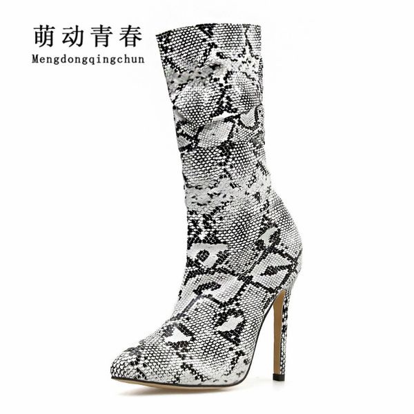 autumn winter women mid-calf thin heels fold botas mujer serpentine pointed toe ankle boots ladies snake print riding boots, Black
autumn winter women mid-calf thin heels fold botas mujer serpentine pointed toe ankle boots ladies snake print riding boots, Black