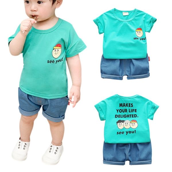 fashion summer baby boys clothes cotton short sleeve cartoon letter print t-shirt+shorts casual children's clothing sets, White
fashion summer baby boys clothes cotton short sleeve cartoon letter print t-shirt+shorts casual children's clothing sets, White