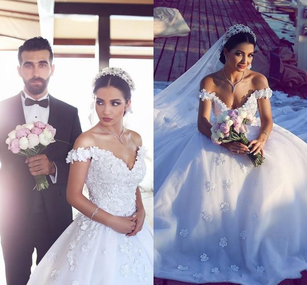 3d floral applique wedding dresses 2020 off the shoulder handmade flowers tulle sweep train custom made wedding bridal ball gown plus size, White
3d floral applique wedding dresses 2020 off the shoulder handmade flowers tulle sweep train custom made wedding bridal ball gown plus size, White