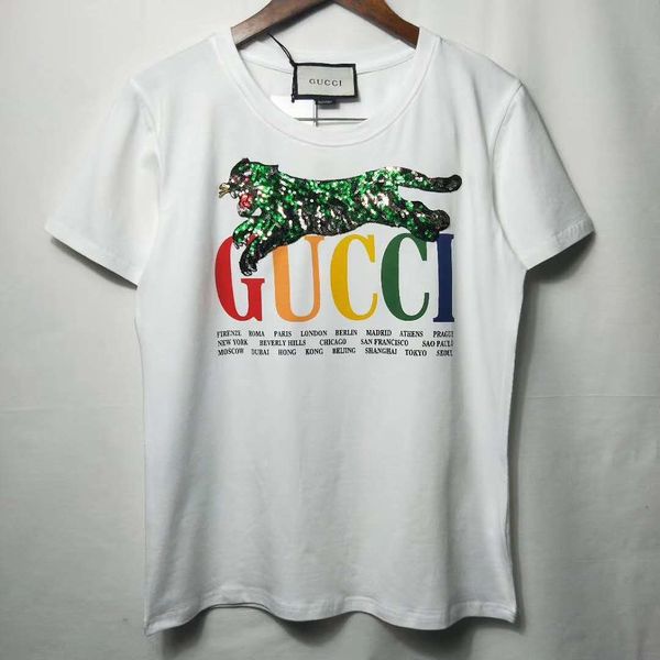 womens designer t-shirt 2019 new summer luxury short sleeve fashion casual tee with cute animal sequins letter pattern s-xl, White
womens designer t-shirt 2019 new summer luxury short sleeve fashion casual tee with cute animal sequins letter pattern s-xl, White