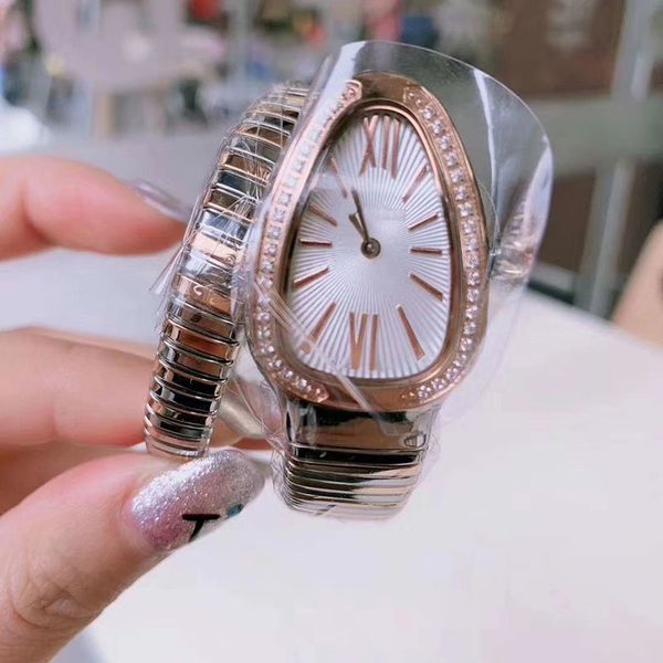 new style quartz movement snake white dial watch women stainless band female watch ing, Slivery;brown
new style quartz movement snake white dial watch women stainless band female watch ing, Slivery;brown