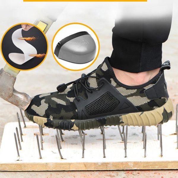 2019winter mens safety shoes steel toe boots camo breathable mesh casual shoes construction puncture proof work for men, Black
2019winter mens safety shoes steel toe boots camo breathable mesh casual shoes construction puncture proof work for men, Black