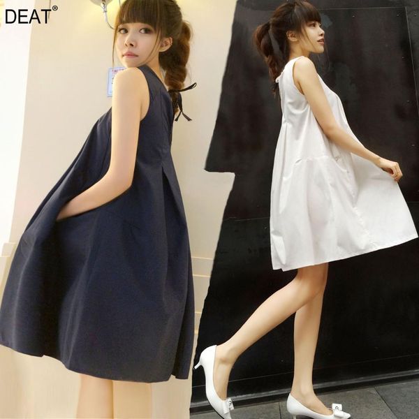 deat 2019 new sleeveless summer fashion women dress round neck vest a-line loose bottoms japan girl's vestido wf50600l, Black;gray
deat 2019 new sleeveless summer fashion women dress round neck vest a-line loose bottoms japan girl's vestido wf50600l, Black;gray