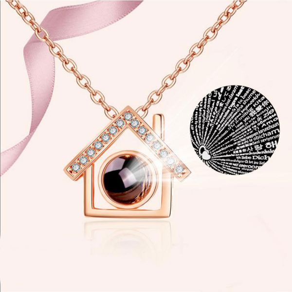 i love you necklace for women 100 languages loving memory projection necklaces houre style gift for her, Silver
i love you necklace for women 100 languages loving memory projection necklaces houre style gift for her, Silver
