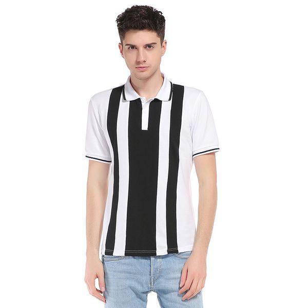 men's t-shirts mens short sleeve black and white striped lapels casual large size european american wind tshirts, White;black
men's t-shirts mens short sleeve black and white striped lapels casual large size european american wind tshirts, White;black