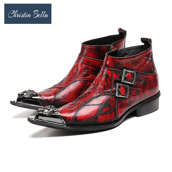 christia bella winter stripe men shoes genuine leather boots fashion metal toe boots plus size ankle buckle strap, Black
christia bella winter stripe men shoes genuine leather boots fashion metal toe boots plus size ankle buckle strap, Black