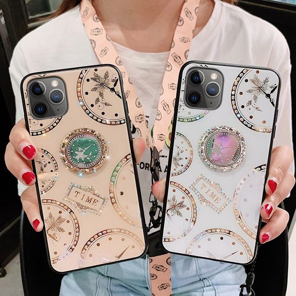 for iphone 11 pro max luxury diamond clock pattern phone case with 3d ring stand protective back cover with lanyards
for iphone 11 pro max luxury diamond clock pattern phone case with 3d ring stand protective back cover with lanyards
