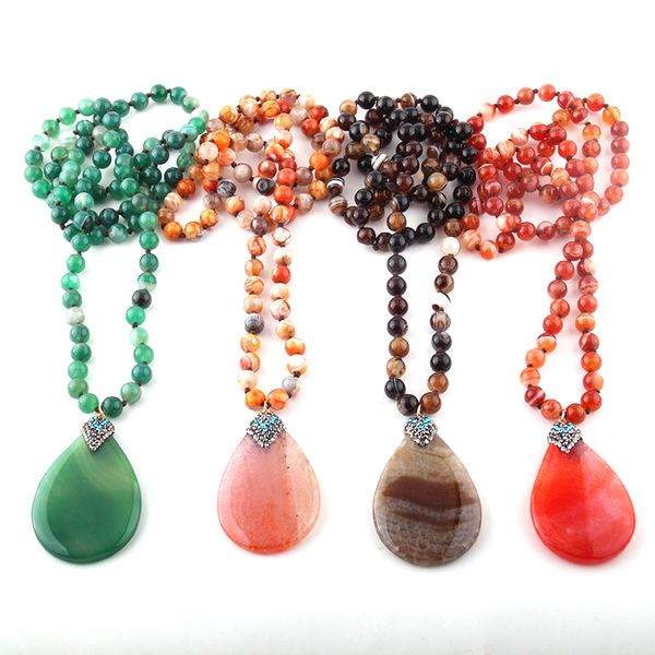 fashion bohemian jewelry natural agat stones knotted drop stone pendant necklaces for women ethnic necklace, Silver
fashion bohemian jewelry natural agat stones knotted drop stone pendant necklaces for women ethnic necklace, Silver