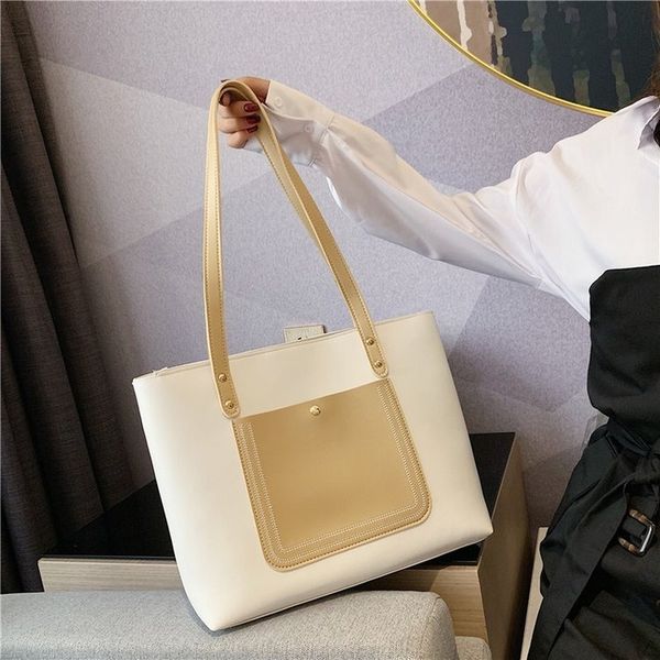 2020 new ladies shoulder bag fashion wild casual pu ladies contrast color portable tote bag
2020 new ladies shoulder bag fashion wild casual pu ladies contrast color portable tote bag
