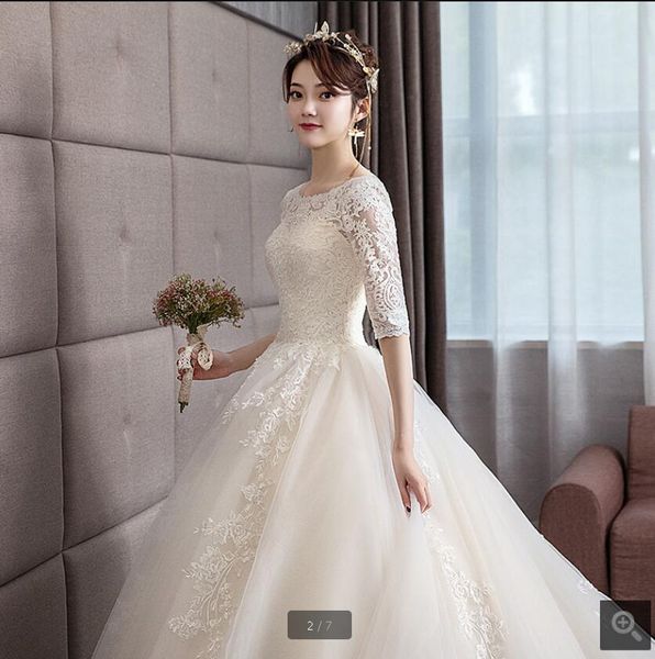 exquisite 2020 lace tulle ball gown modest wedding dress appliques with half sleeve pearls princess vintage wedding gowns custom made, White
exquisite 2020 lace tulle ball gown modest wedding dress appliques with half sleeve pearls princess vintage wedding gowns custom made, White