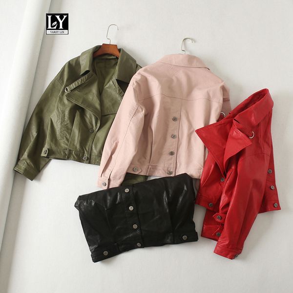 ly varey lin women faux leather jacket batwing sleeve vintage biker short coat motor faux pu red black pink street leather coats
ly varey lin women faux leather jacket batwing sleeve vintage biker short coat motor faux pu red black pink street leather coats