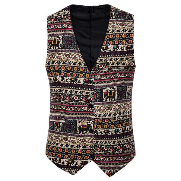 stripe elephant printed linen suit vest men fashion national style sleeveless waistcoat luxury single breasted chaleco hombre, Black;white
stripe elephant printed linen suit vest men fashion national style sleeveless waistcoat luxury single breasted chaleco hombre, Black;white