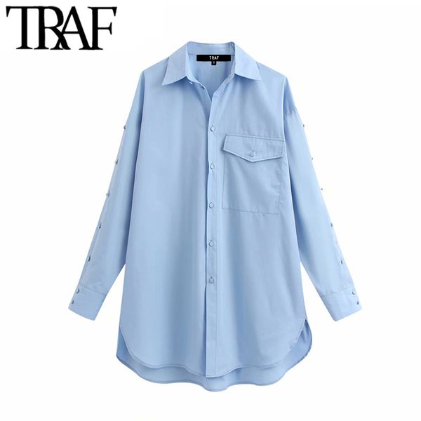 traf women vintage stylish pockets oversized irregular blouses fashion buttoned long sleeves side vents female shirts chic, White
traf women vintage stylish pockets oversized irregular blouses fashion buttoned long sleeves side vents female shirts chic, White