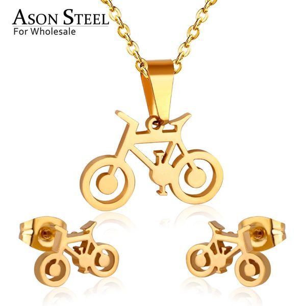 asonsteel gold color jewelry sets 316l stainless steel for women 2019 bike pendant necklace small stud earrings for femme, Silver
asonsteel gold color jewelry sets 316l stainless steel for women 2019 bike pendant necklace small stud earrings for femme, Silver