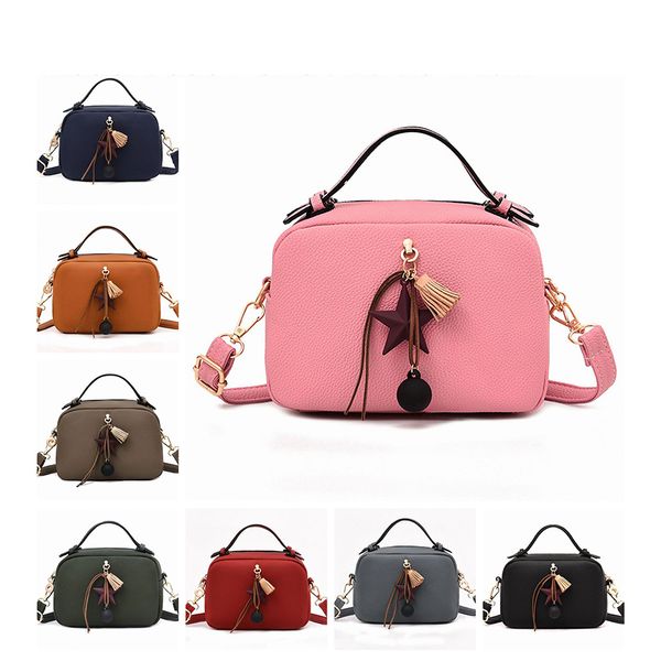 new tassel stars women shoulder messenger bag solid color cute pu leather handbag korean travel small bag mochila
new tassel stars women shoulder messenger bag solid color cute pu leather handbag korean travel small bag mochila