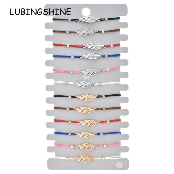 12pcs/lot leaf charms braided bracelet for women child adjustable rope chain gold silver color wristband boho jewelry, Golden;silver
12pcs/lot leaf charms braided bracelet for women child adjustable rope chain gold silver color wristband boho jewelry, Golden;silver