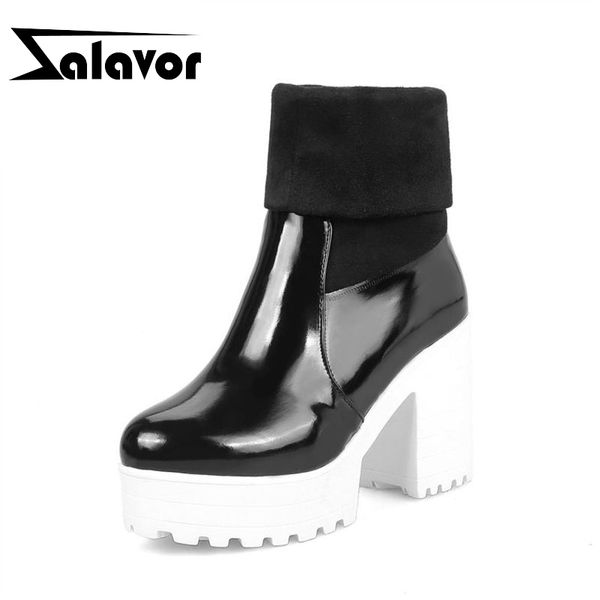 zalavor women platform mid calf boots square heels daily black short boots winter female footwear size 34-43
zalavor women platform mid calf boots square heels daily black short boots winter female footwear size 34-43