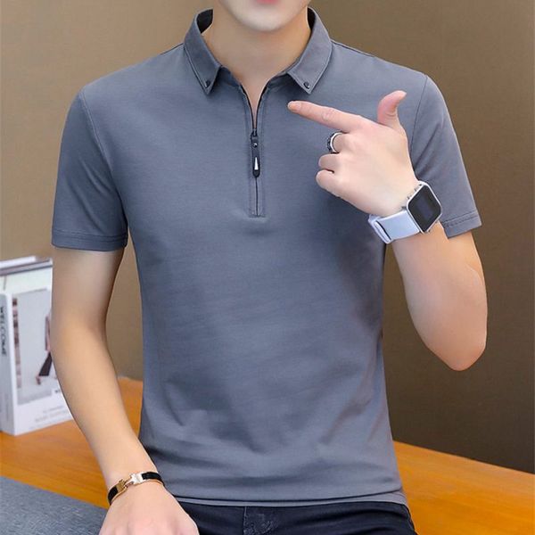 new shirts men summer cotton spandex short sleeve solid korean style zipper men polos male slim fit tees g0032, White;black
new shirts men summer cotton spandex short sleeve solid korean style zipper men polos male slim fit tees g0032, White;black