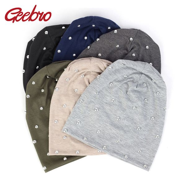 geebro fashion women's beanie hat solid color casual polyester pearls beanies for girls skullies beanie hats bonnet for female, Blue;gray
geebro fashion women's beanie hat solid color casual polyester pearls beanies for girls skullies beanie hats bonnet for female, Blue;gray