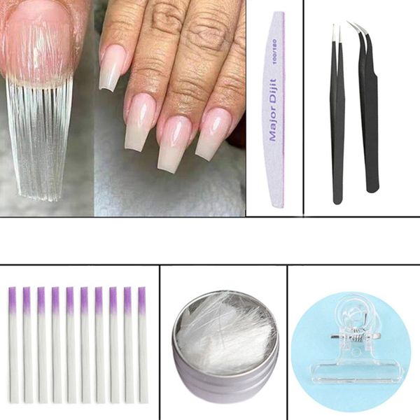 1set fiberglass extension gel kit with clip nail file tweezers for nail extension acrylic tips manicure salon tool
1set fiberglass extension gel kit with clip nail file tweezers for nail extension acrylic tips manicure salon tool