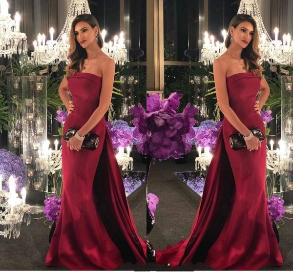 new fashion simple elegant mermaid evening dresses long strapless sweep train evening wear formal dresss prom gowns robe de mariee, Black;red
new fashion simple elegant mermaid evening dresses long strapless sweep train evening wear formal dresss prom gowns robe de mariee, Black;red
