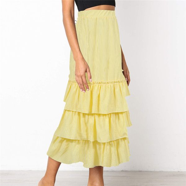 ahagaga 2019 summer women beach holiday skirt elegant slim cascading ruffle skirt casual high elastic waist pleated saias, Black
ahagaga 2019 summer women beach holiday skirt elegant slim cascading ruffle skirt casual high elastic waist pleated saias, Black