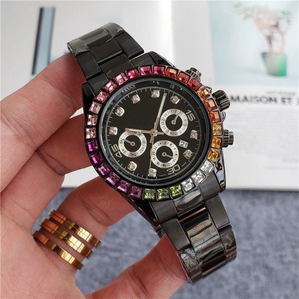 brand watches men colorful crystals calendar style metal steel band quartz wrist watch x92, Slivery;brown
brand watches men colorful crystals calendar style metal steel band quartz wrist watch x92, Slivery;brown
