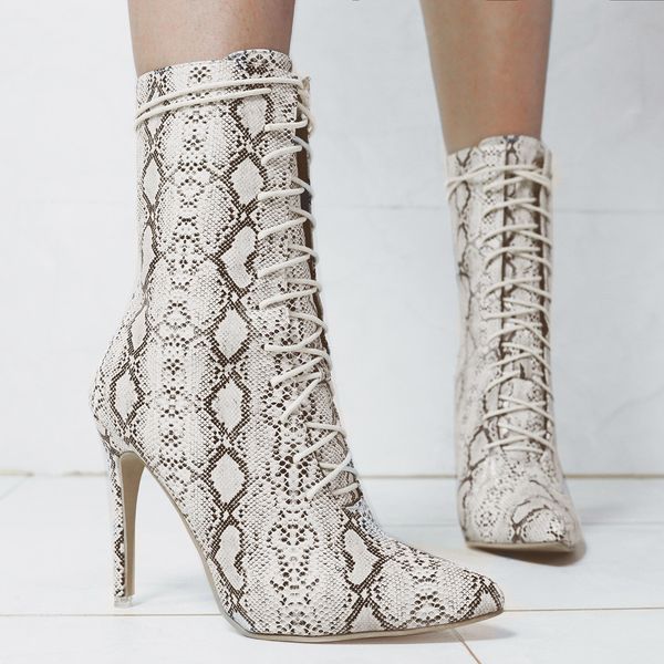 women's snake skin ankle boots fashion leisure rome large size high-heeled pointed boots wedges lace-up thin heels shoes, Black
women's snake skin ankle boots fashion leisure rome large size high-heeled pointed boots wedges lace-up thin heels shoes, Black