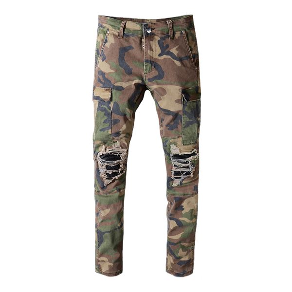 men's jeans fashion designer streetwear men camouflage big pocket cargo pants slim fit leather patch ripped hip hop, Blue
men's jeans fashion designer streetwear men camouflage big pocket cargo pants slim fit leather patch ripped hip hop, Blue