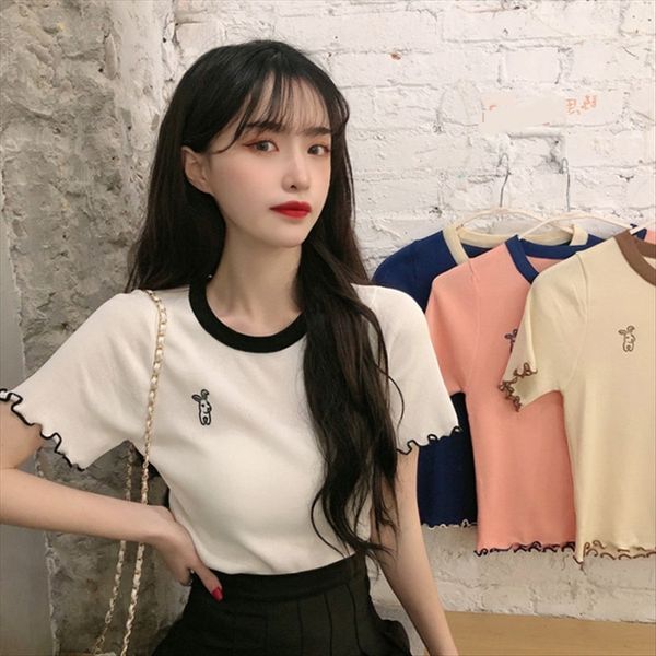 short-sleeved t-shirt female 2020 all-match slim knitted short student short-sleeved t-shirt female 2020 all-match slim knitted short to, White
short-sleeved t-shirt female 2020 all-match slim knitted short student short-sleeved t-shirt female 2020 all-match slim knitted short to, White