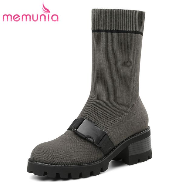 memunia 2018 new arrive fashion mid calf boots warm autumn winter boots slip on comfortable round toe med heels female shoes, Black
memunia 2018 new arrive fashion mid calf boots warm autumn winter boots slip on comfortable round toe med heels female shoes, Black