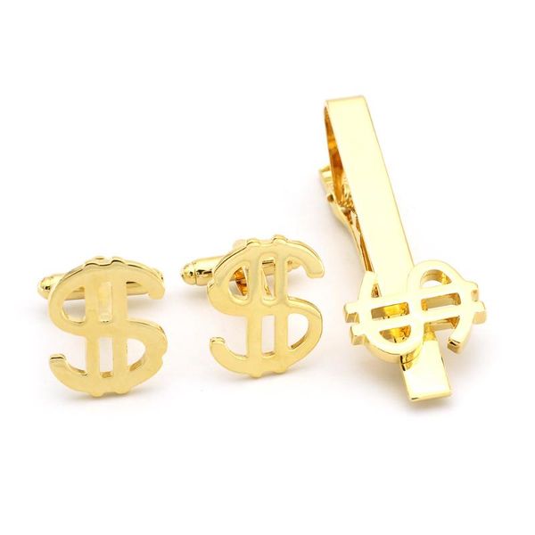 trendy novelty dollar symbol cufflinks tie clip set men's business banquet suit shirt accessories jewelry french cufflink gifts, Silver;golden
trendy novelty dollar symbol cufflinks tie clip set men's business banquet suit shirt accessories jewelry french cufflink gifts, Silver;golden