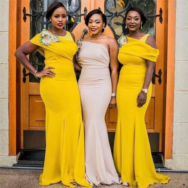saudi arabic mermaid bridesmaid dresses yellow handmade flowers satin plus size wedding guest dress two styles party vestidos, White;pink
saudi arabic mermaid bridesmaid dresses yellow handmade flowers satin plus size wedding guest dress two styles party vestidos, White;pink