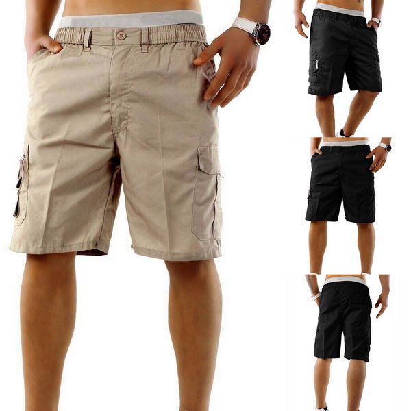 new men cargo shorts multi pockets summer loose breathable shorts beach plus size mens solid casual short pants, White;black
new men cargo shorts multi pockets summer loose breathable shorts beach plus size mens solid casual short pants, White;black