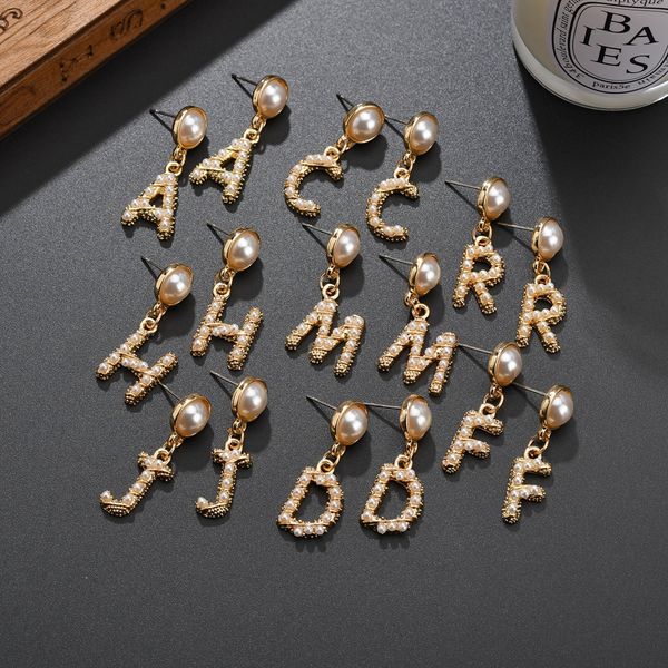 trendy micro inlay pearl initials letter drop earrings for girls birthday gifts creative puncture earrings women's jewelry, Silver
trendy micro inlay pearl initials letter drop earrings for girls birthday gifts creative puncture earrings women's jewelry, Silver