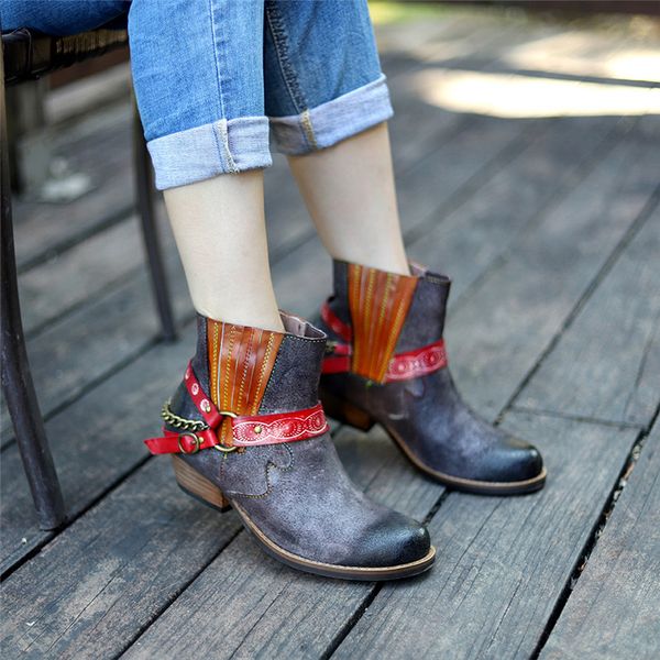 johnature women shoes elastic band platform boots 2019 new winter sewing genuine leather round toe square heel ankle boots, Black
johnature women shoes elastic band platform boots 2019 new winter sewing genuine leather round toe square heel ankle boots, Black