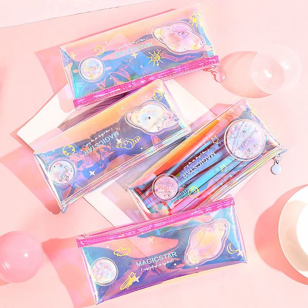 creative laser oil quicksand paper pen case personality star ball pen student simple korean pencil case school stationery
creative laser oil quicksand paper pen case personality star ball pen student simple korean pencil case school stationery
