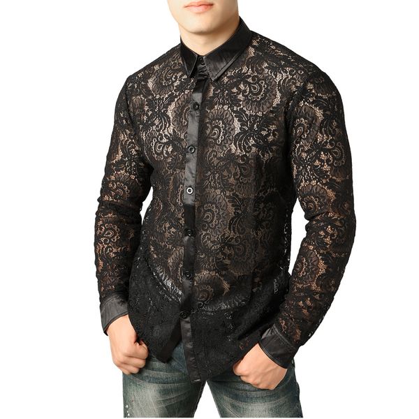 men's mesh see through fishnet clubwear shirts slim fit long sleeve lace shirt men party event prom transparent chemise 2xl, White;black
men's mesh see through fishnet clubwear shirts slim fit long sleeve lace shirt men party event prom transparent chemise 2xl, White;black