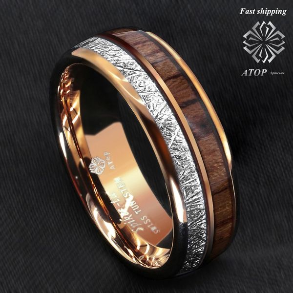 8mm rose gold dome tungsten ring silver koa wood inlay bridal amen jewelry, Golden;silver
8mm rose gold dome tungsten ring silver koa wood inlay bridal amen jewelry, Golden;silver