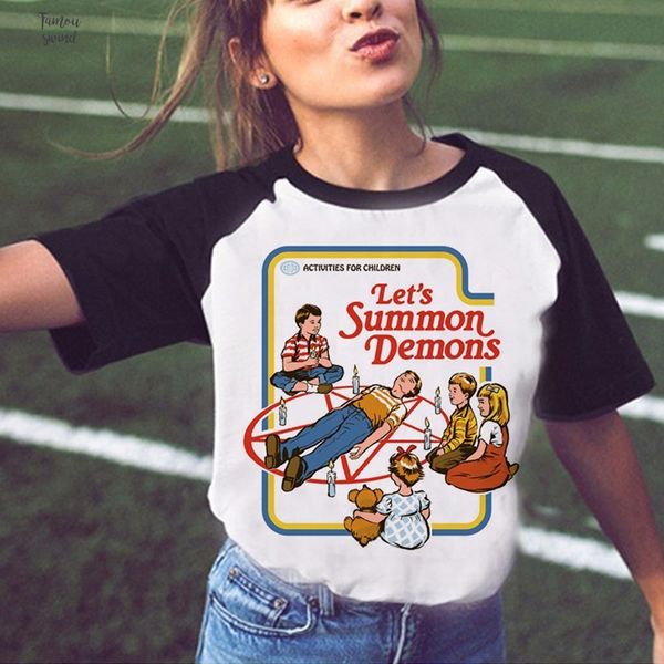 funny halloween shirt satan vintage women harajuku tshirt lets summon demons graphic tees summer t shirt female, White
funny halloween shirt satan vintage women harajuku tshirt lets summon demons graphic tees summer t shirt female, White