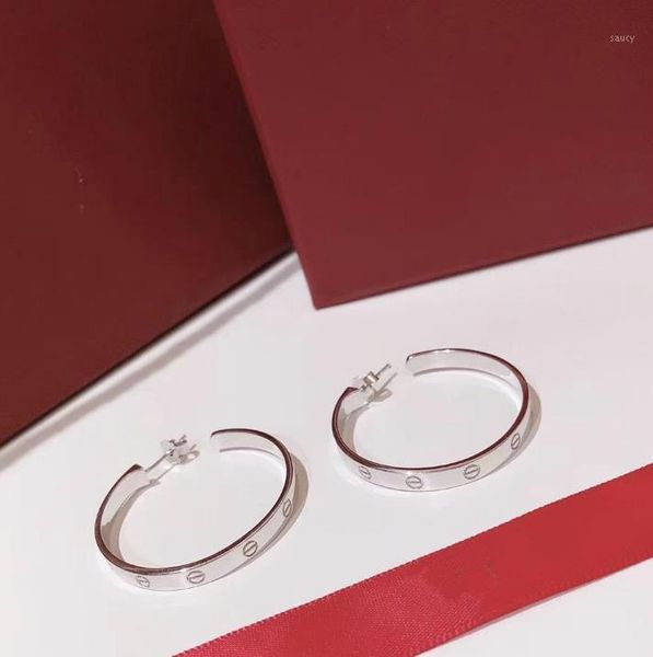 brand love earrings s925 sterling silver smooth no drill screw big earrings women jewelry gift with stamp1 
brand love earrings s925 sterling silver smooth no drill screw big earrings women jewelry gift with stamp1