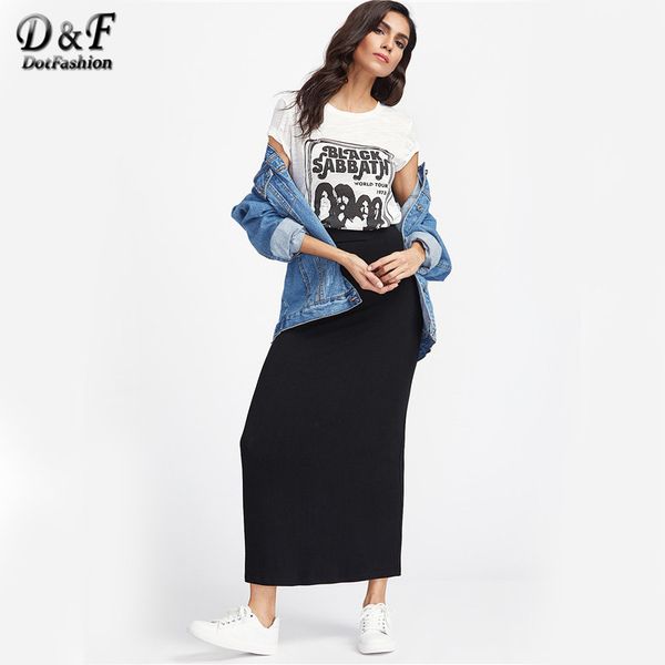 dotfashion basic long skirt women black elastic waist jersey longline skirts 2019 new fashion casual slim autumn skirt, Black;gray
dotfashion basic long skirt women black elastic waist jersey longline skirts 2019 new fashion casual slim autumn skirt, Black;gray
