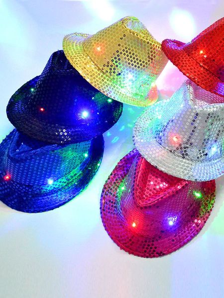 led luminous sequined party hat jazz hat mens and womens costume stage magic show flash hat childrens
led luminous sequined party hat jazz hat mens and womens costume stage magic show flash hat childrens