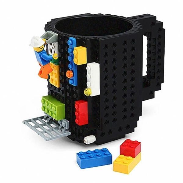 

350ml creative milk mug coffee cup creative build-on brick mug cups drinking water holder for lego building blocks design gift