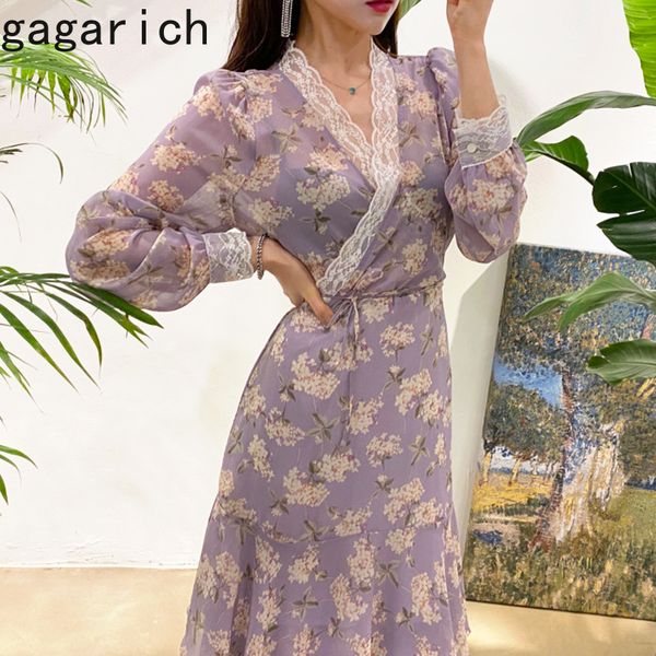 gagarich women elegant dress korean style chic v-neck lace stitching design high waist floral ruffles vestido long clothing, Black;gray
gagarich women elegant dress korean style chic v-neck lace stitching design high waist floral ruffles vestido long clothing, Black;gray