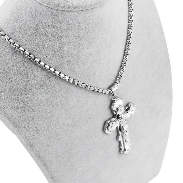 fashion cross pendant stainless steel necklace square pearl chains men's titanium steel necklaces high-end new jewelry sale, Silver
fashion cross pendant stainless steel necklace square pearl chains men's titanium steel necklaces high-end new jewelry sale, Silver