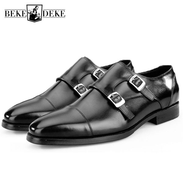 mens double monk strap formal shoes genuine leather designer square toe slip on flats business oxford sapato masculino social, Black
mens double monk strap formal shoes genuine leather designer square toe slip on flats business oxford sapato masculino social, Black