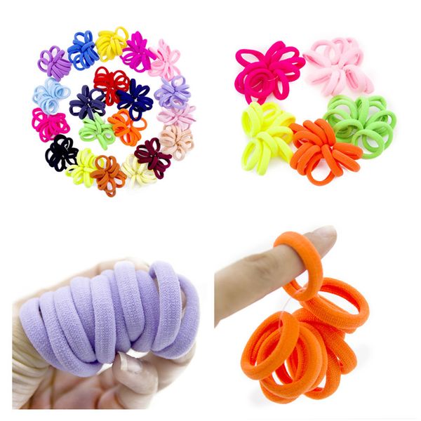 10pcs/set Hair Scrunchies Ponytail Holder Kids Girls Nylon Elastic Solid Color Rubber Bands Scrunchy Hair Ties Ropes Hair Jewelry E21701